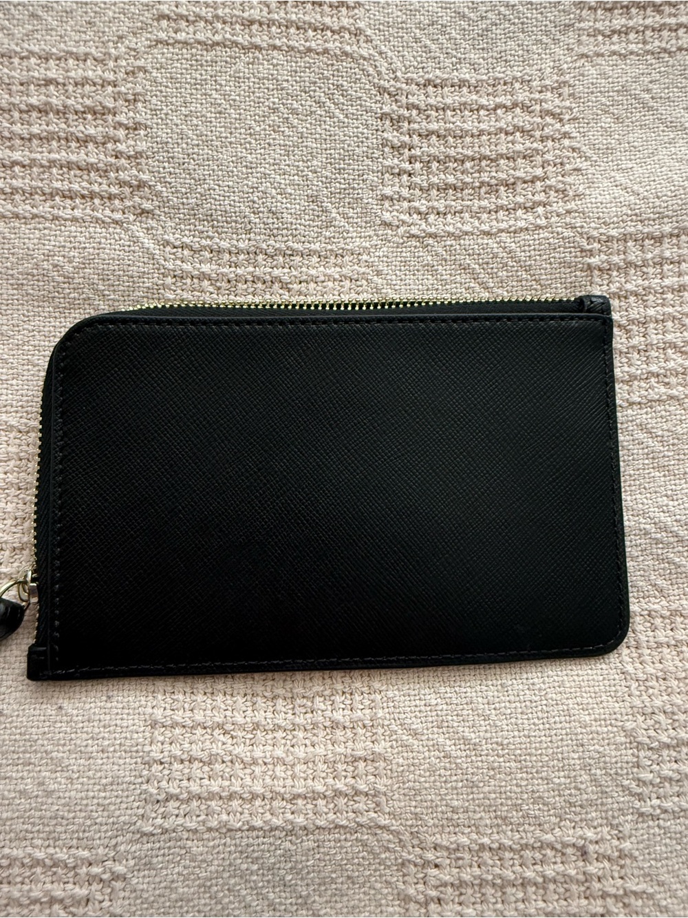 kate spade Black Saffiano Zip Card Case with Gold Logo - Picture 3 of 5